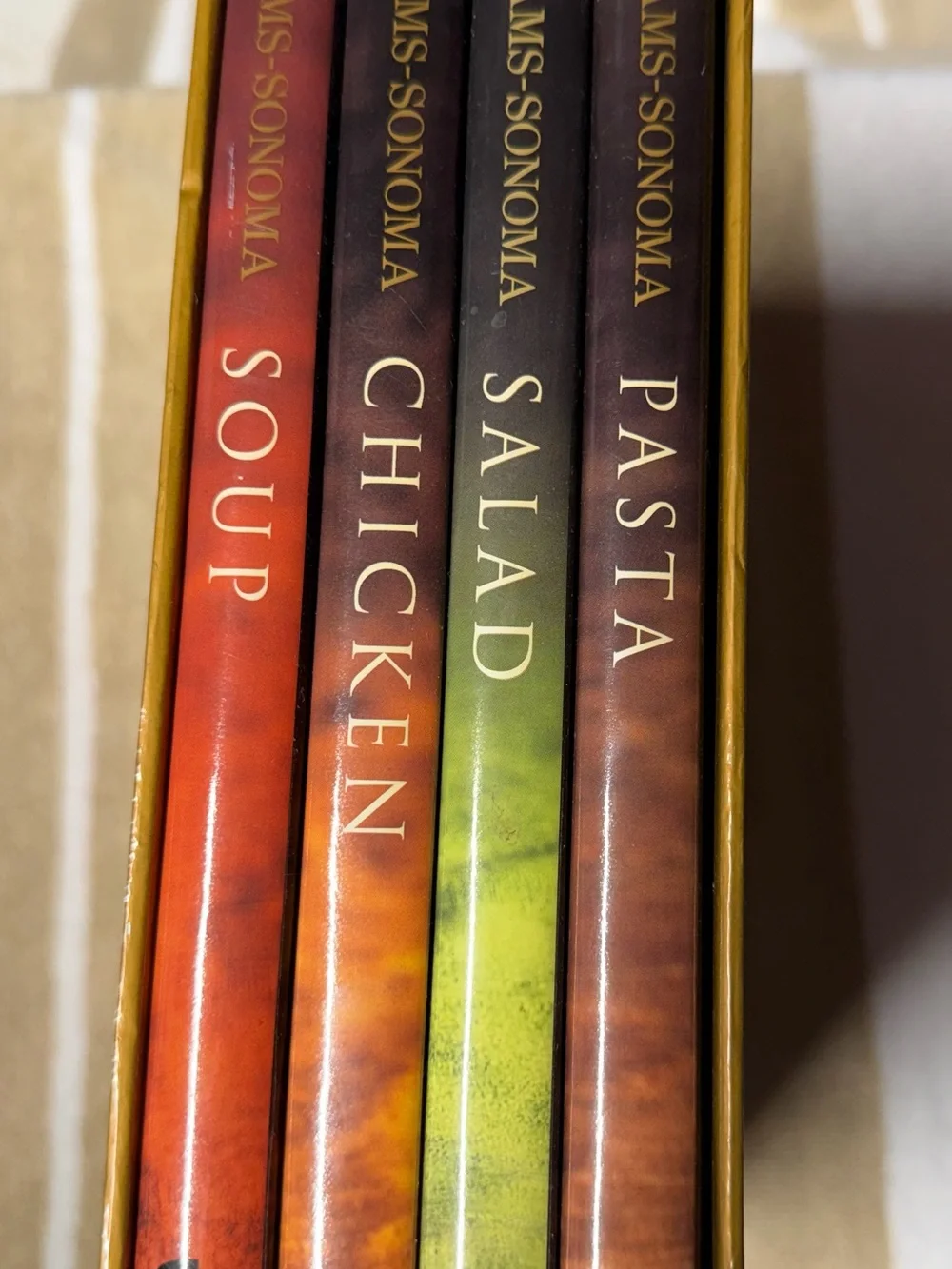 Williams Sonoma Brown Cookbook Set - Soup, Salad, Chicken, Pasta